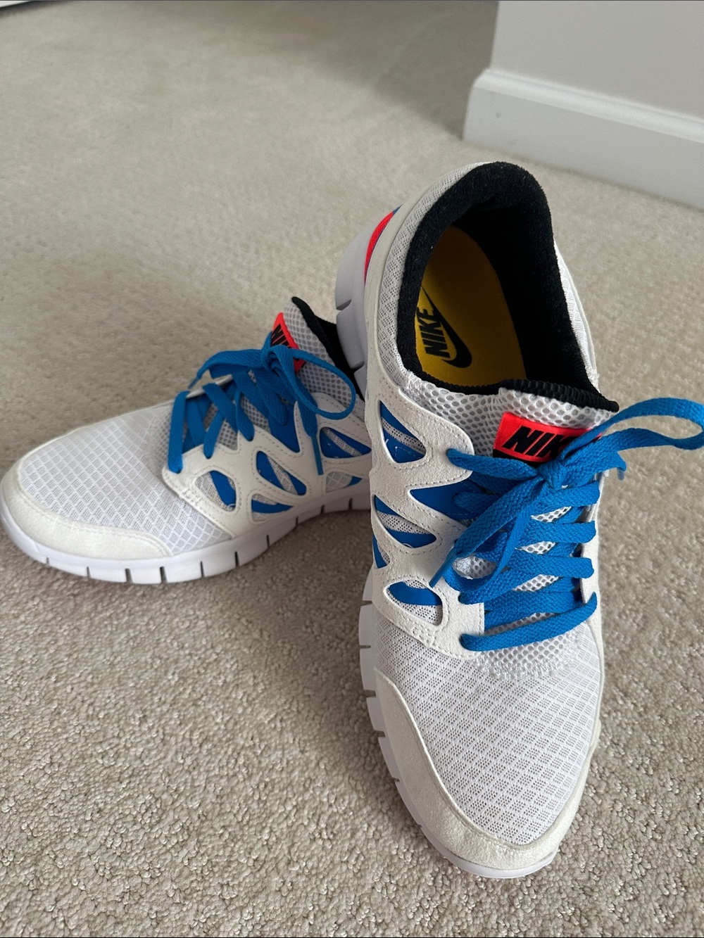Men's Nike Sneakers - white with Blue Accents
